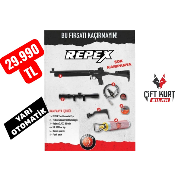 Hatsan Repex 5,5mm Yarı Otomatik PCP Havalı Nişan Tüfeği (FULL SET)